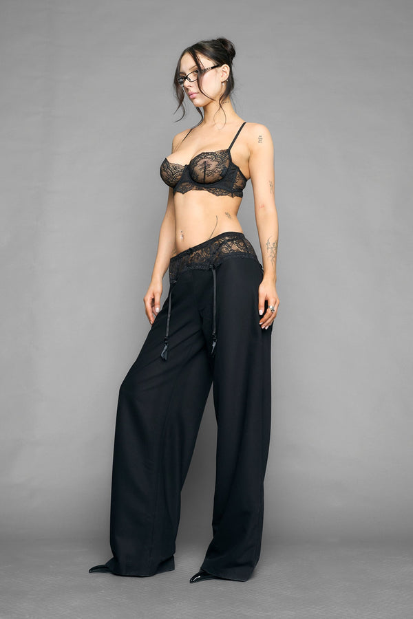 NAMILIA garter office pants - Black, xs