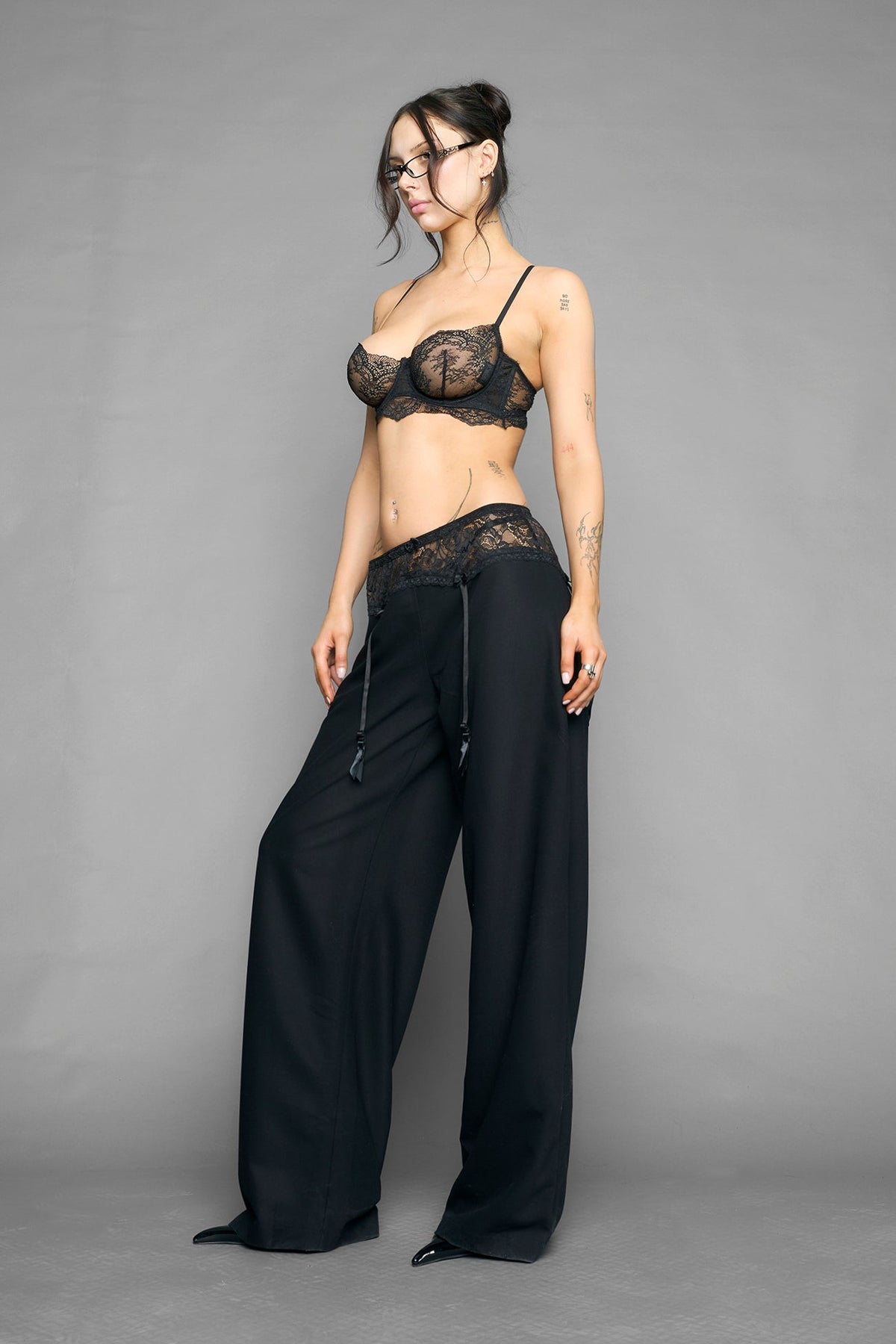 NAMILIA garter office pants - Black, xs