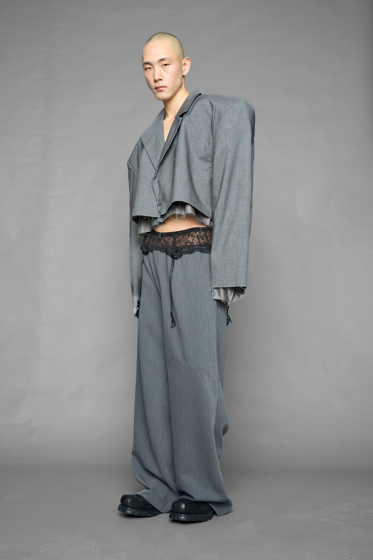 NAMILIA garter office pants - Grey, xs