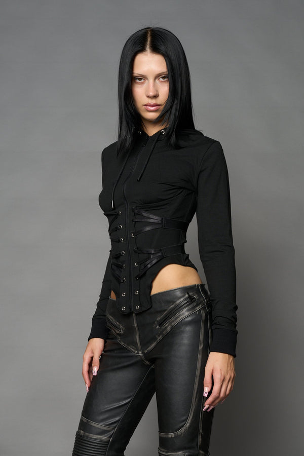 NAMILIA Goth Please Hoodie - BLACK, xs - BLACK