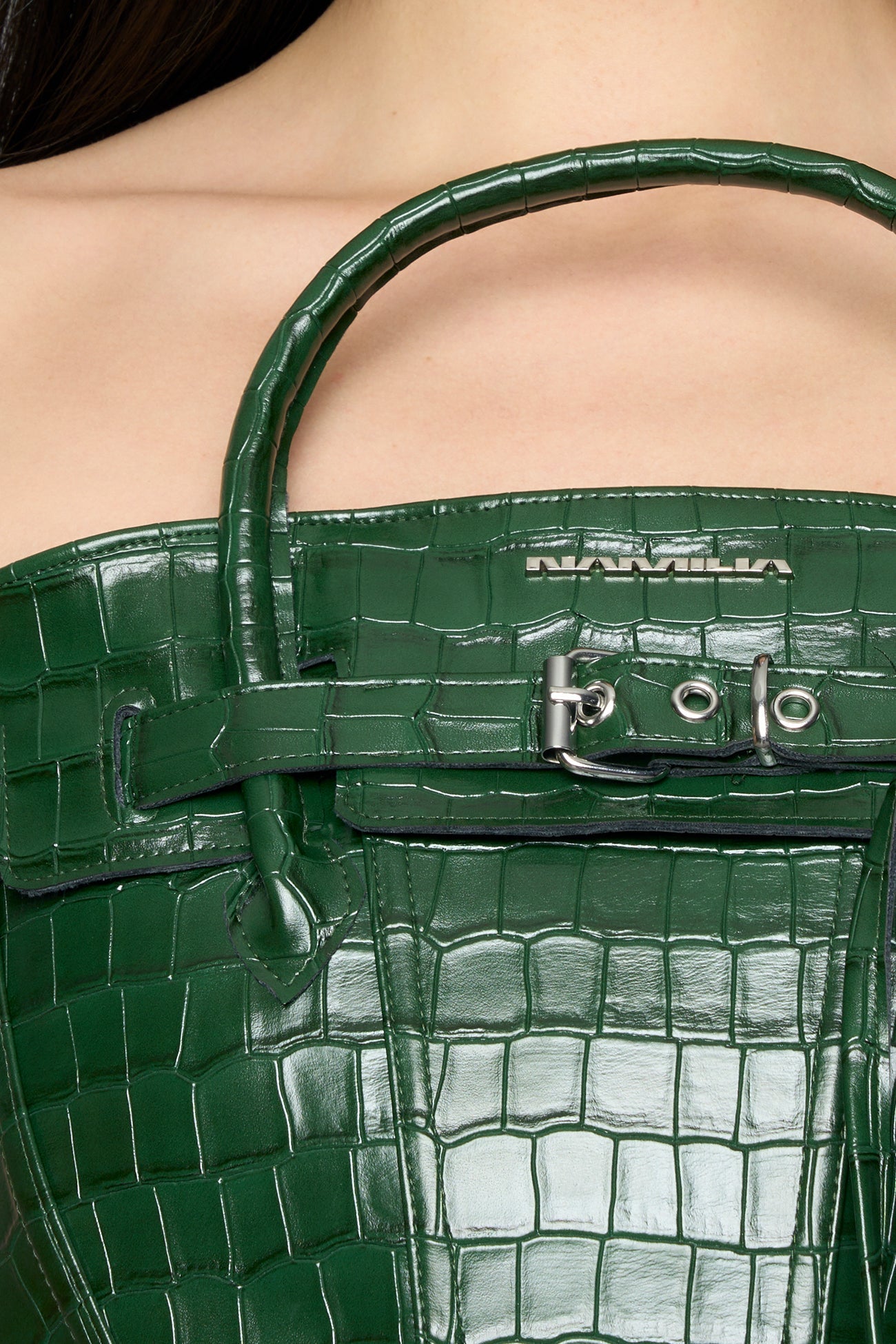 NAMILIA Heiress Handbag Corset - green croc, xs