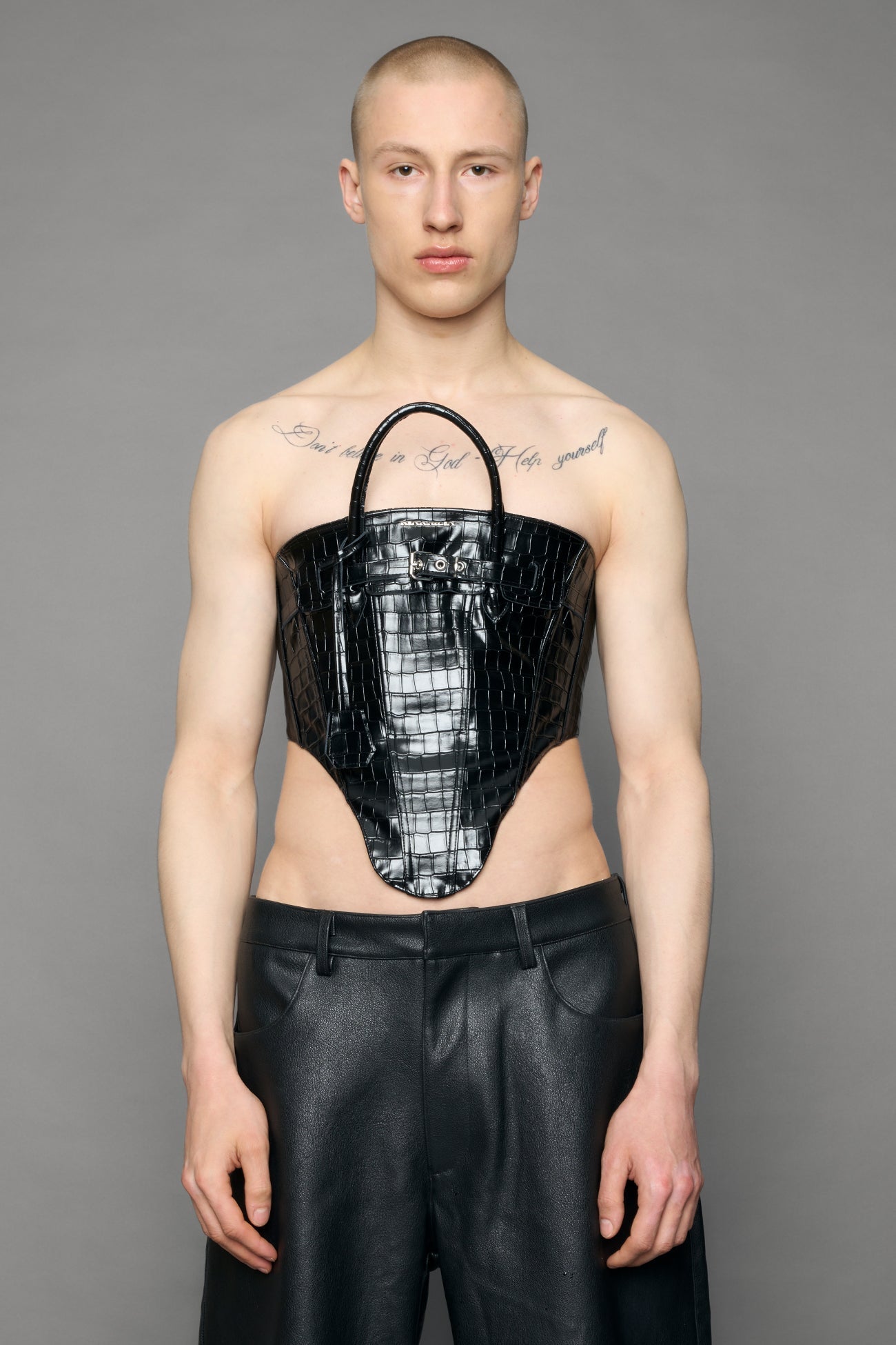 NAMILIA Heiress Handbag Corset - black croc, xs