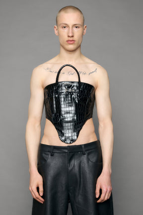 NAMILIA Heiress Handbag Corset - black croc, xs