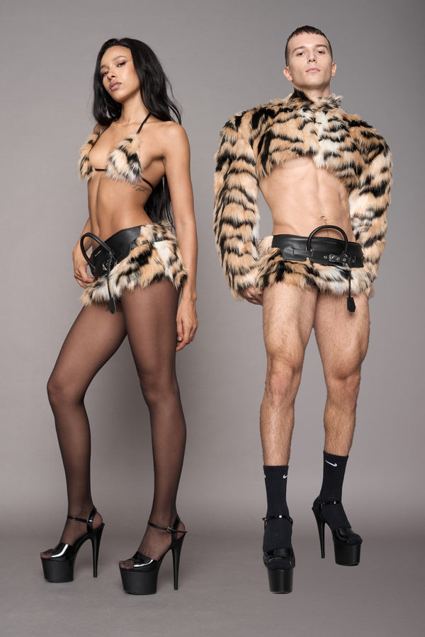 NAMILIA Heiress Handbag Mini Skirt - Tiger, xs - Tiger