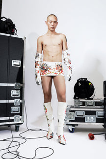 NAMILIA Hellcat Lace Up Mini Skirt - White, xs