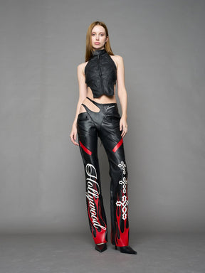 NAMILIA Hollywood Asymmetric Moto Trousers - BLACK, xs