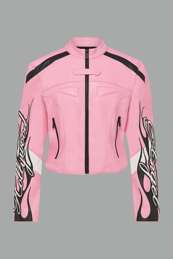 NAMILIA Hollywood Moto Jacket - PINK, xs - PINK