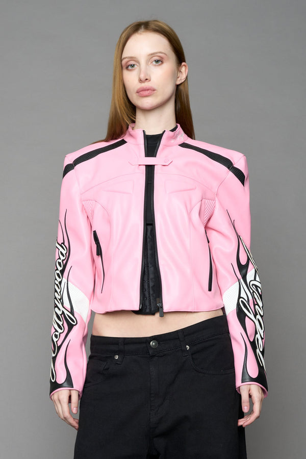 NAMILIA Hollywood Moto Jacket - PINK, xs - PINK