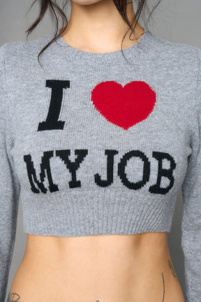 NAMILIA I LOVE MY JOB KNIT SWEATER - GREY, xs