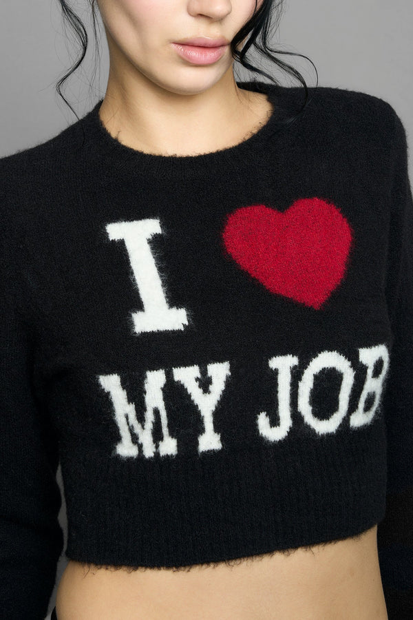 NAMILIA I LOVE MY JOB KNIT SWEATER - BLACK, xs