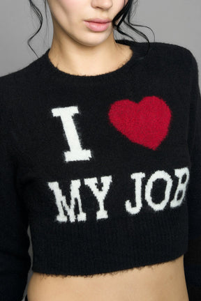 NAMILIA I LOVE MY JOB KNIT SWEATER - BLACK, xs