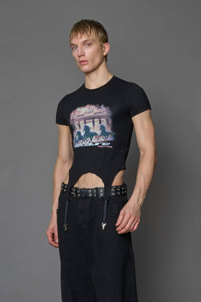 NAMILIA Keta Queen Corset Mini T-Shirt - BLACK, xs