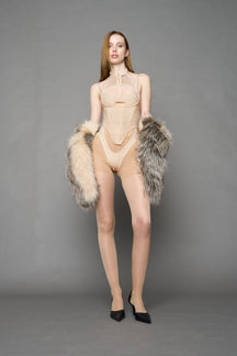 NAMILIA Layered Contour Body - BEIGE, xs