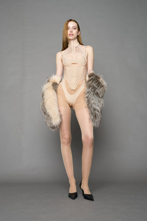 NAMILIA Layered Contour Body - BEIGE, xs