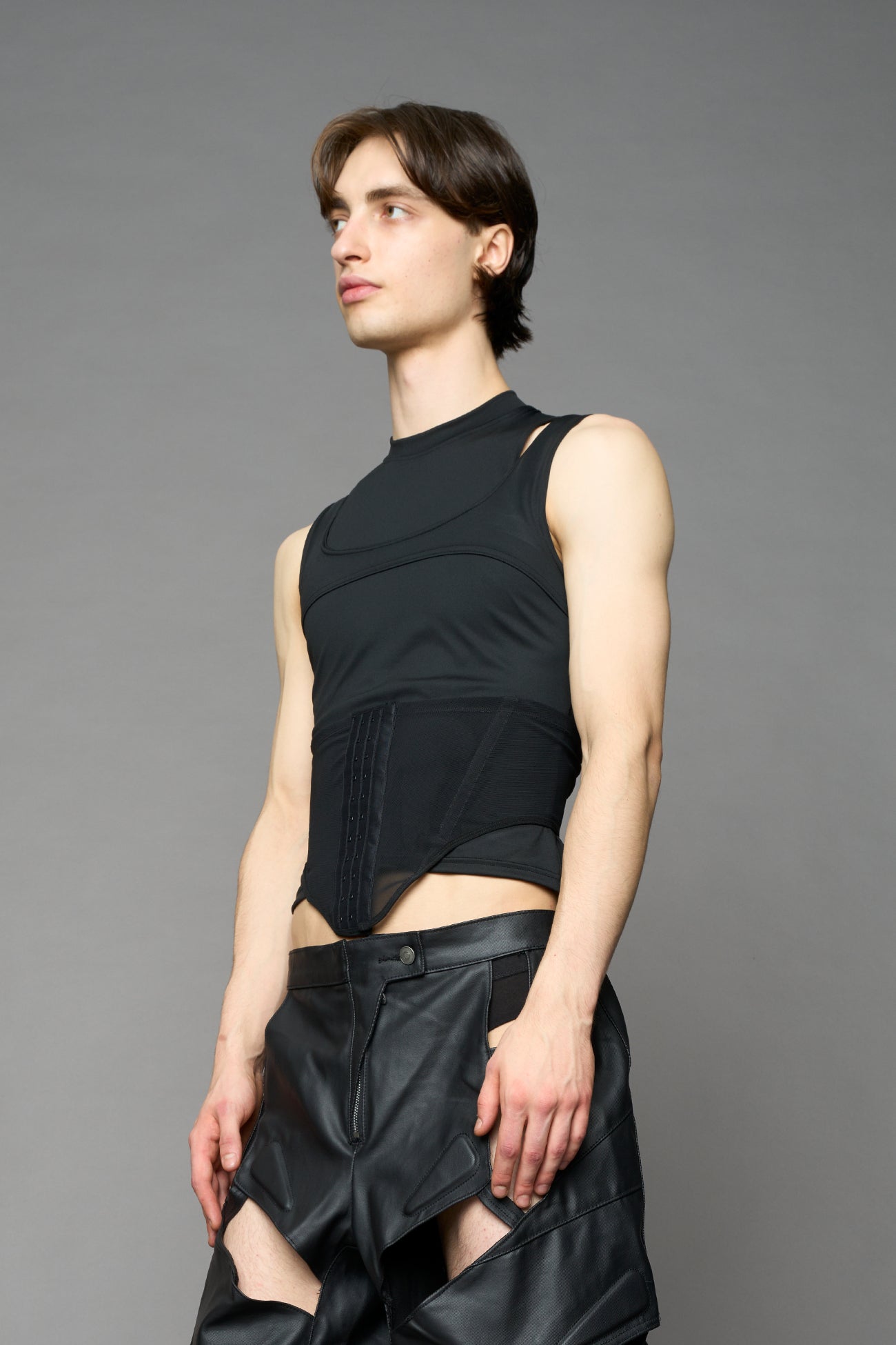 NAMILIA Layered Contour Top - BLACK, xs