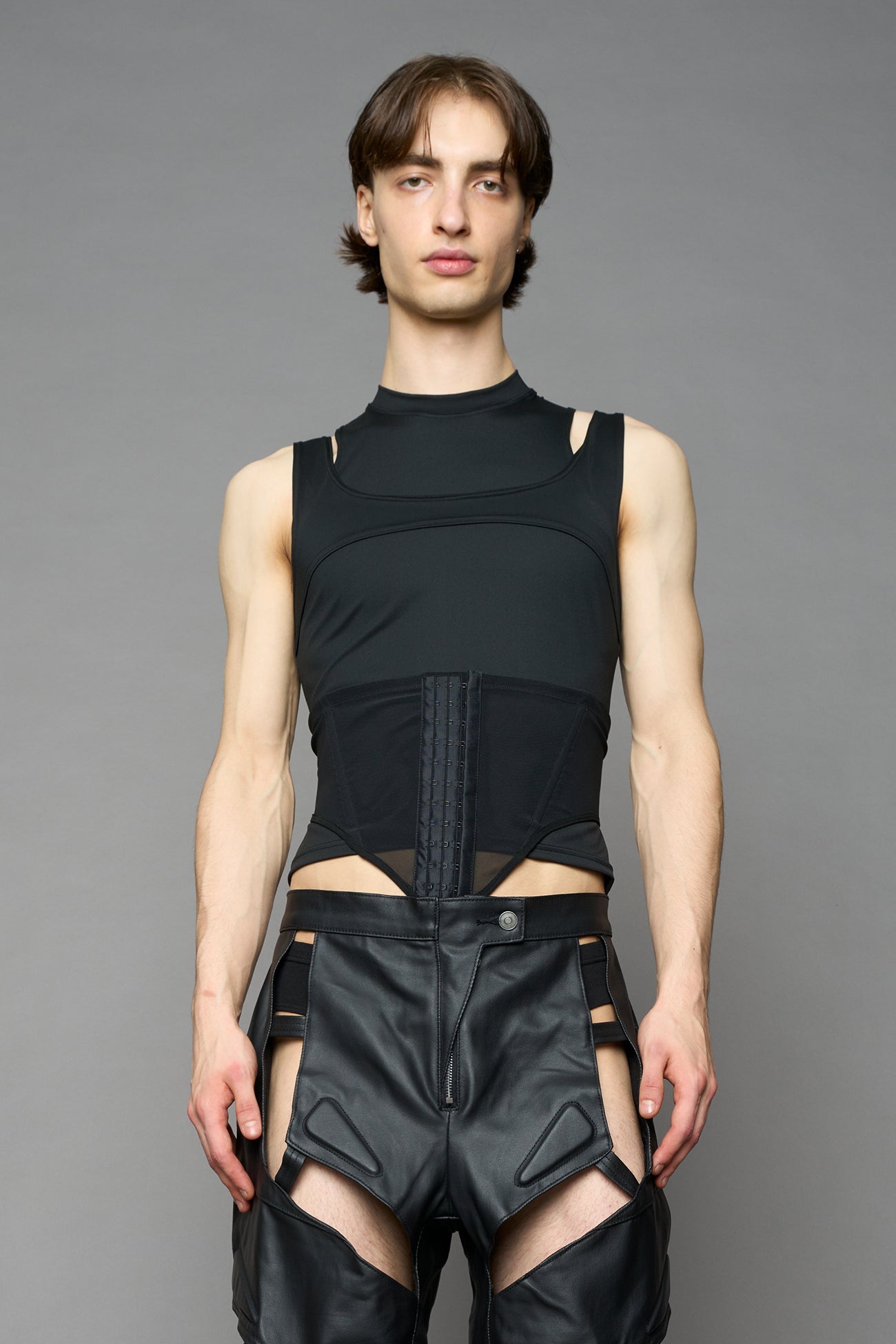 NAMILIA Layered Contour Top - BLACK, xs