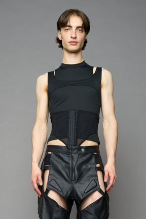 NAMILIA Layered Contour Top - BLACK, xs