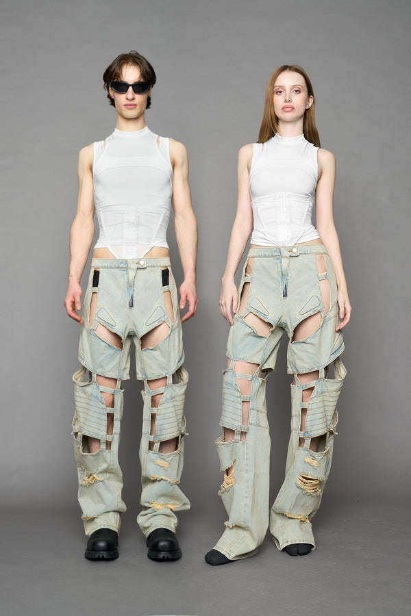 NAMILIA Layered Contour Top - WHITE, xs - WHITE