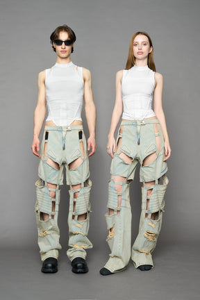 NAMILIA Layered Contour Top - WHITE, xs