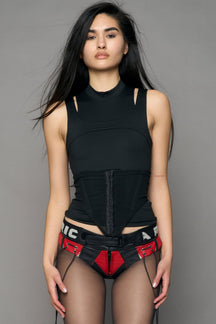 NAMILIA Layered Contour Top - BLACK, xs