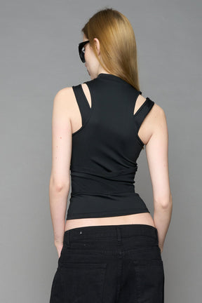 NAMILIA Layered Contour Top - BLACK, xs