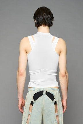 NAMILIA Layered Contour Top - WHITE, xs