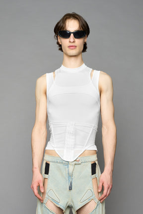 NAMILIA Layered Contour Top - WHITE, xs