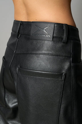 NAMILIA Leather Baggy Suit Trousers - RED, xs