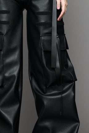 NAMILIA Leather Panty Trousers - BLACK, xs