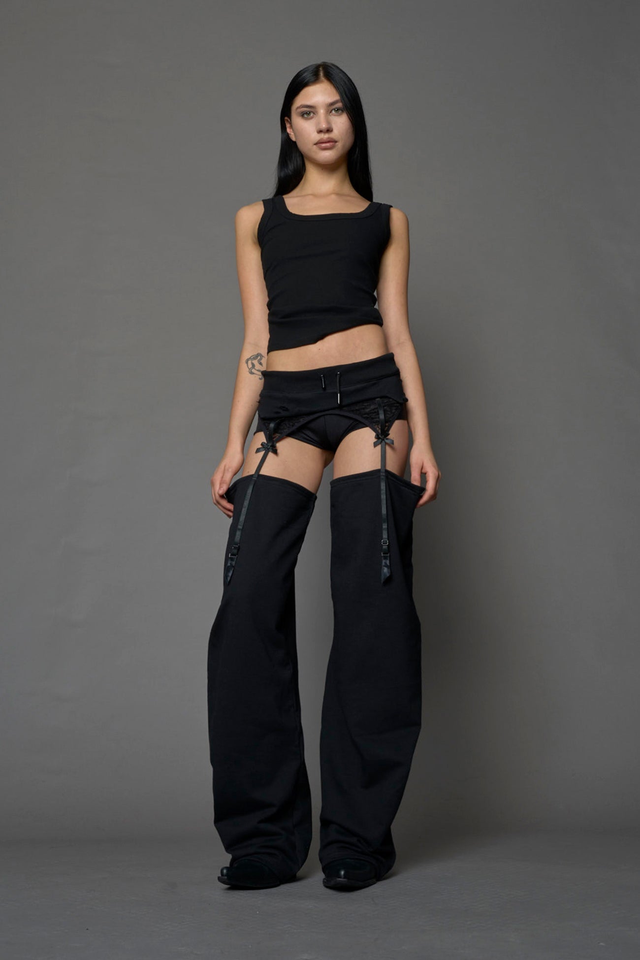 NAMILIA Lingerie Sweatpants Chaps - BLACK, xs