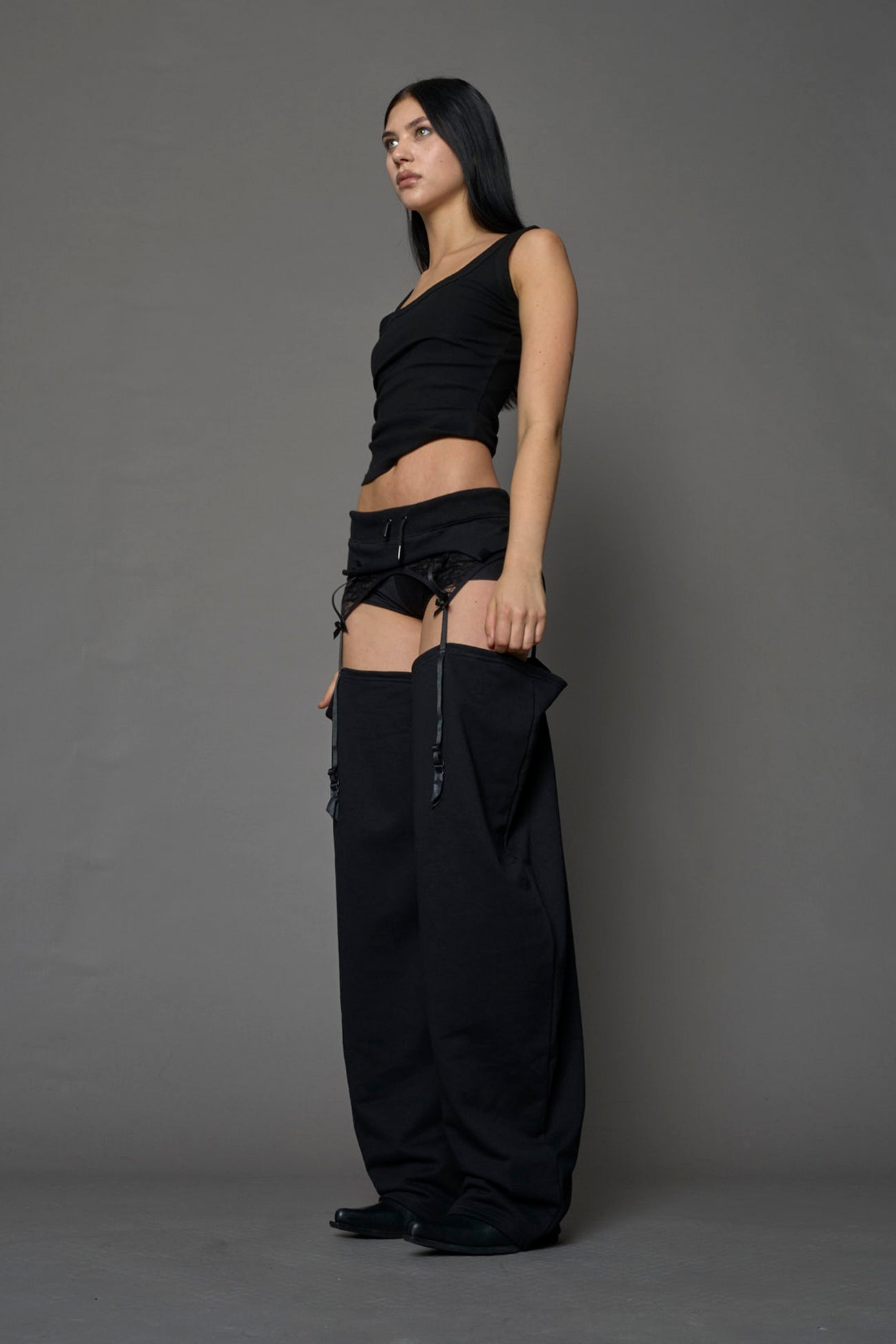 NAMILIA Lingerie Sweatpants Chaps - BLACK, xs