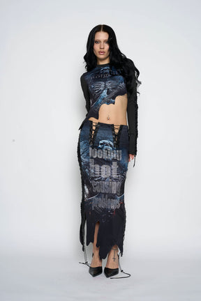 NAMILIA Looking Hot Maxi Skirt - BLUE, xs