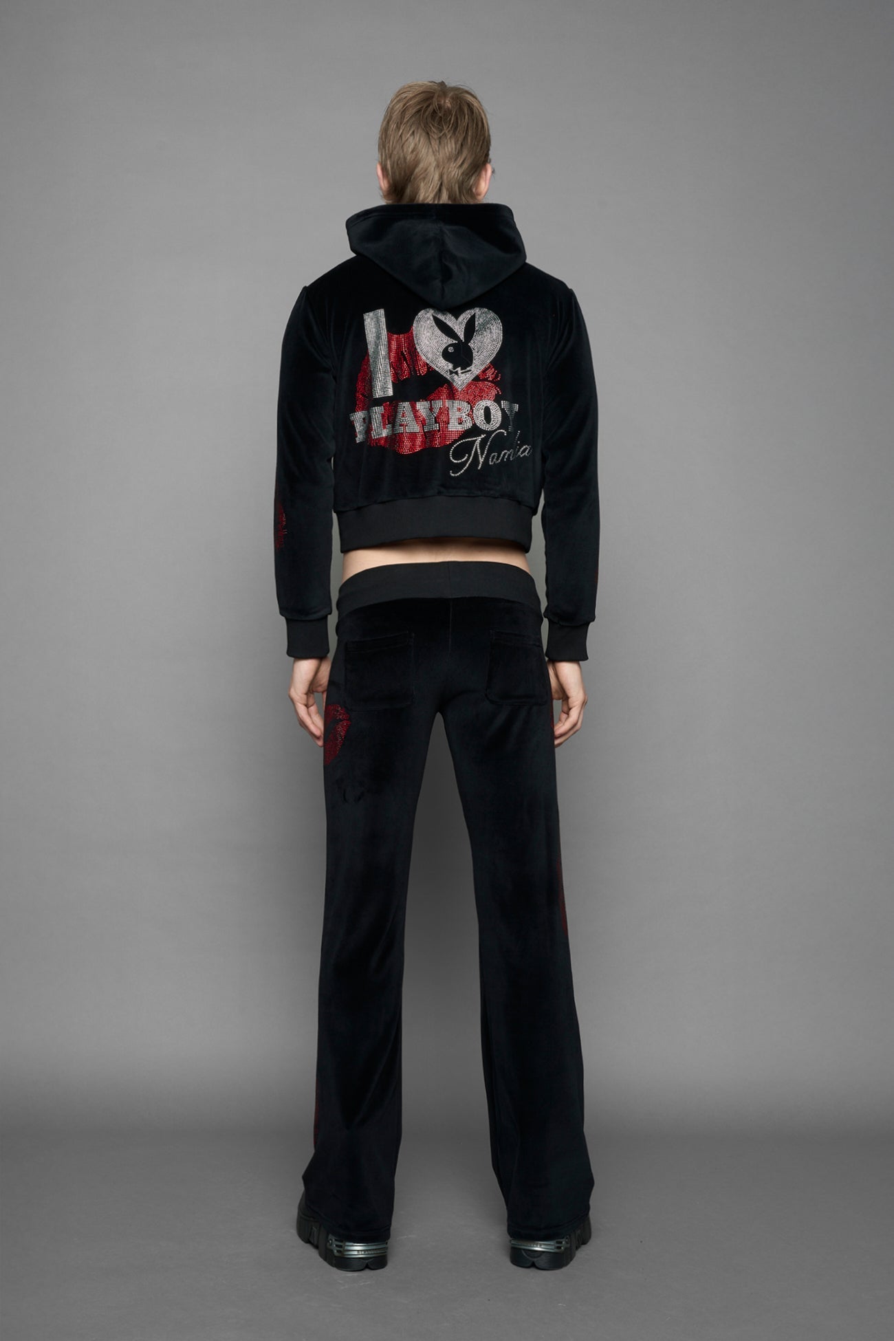 NAMILIA Love Velour Zip Up Jacket - BLACK, xs