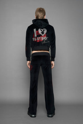 NAMILIA Love Velour Zip Up Jacket - BLACK, xs