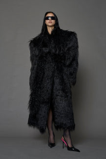 NAMILIA Midnight Faux Fur Coat - BLACK, s