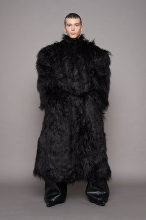 NAMILIA Midnight Faux Fur Coat - Black, s