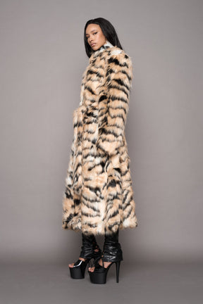NAMILIA Midnight Faux Fur Coat - Tiger, s