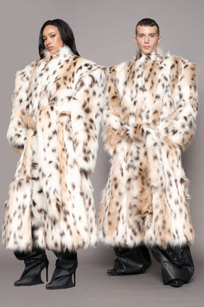 NAMILIA Midnight Faux Fur Coat - snow lynx, s