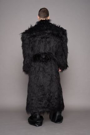 NAMILIA Midnight Faux Fur Coat - Black, s