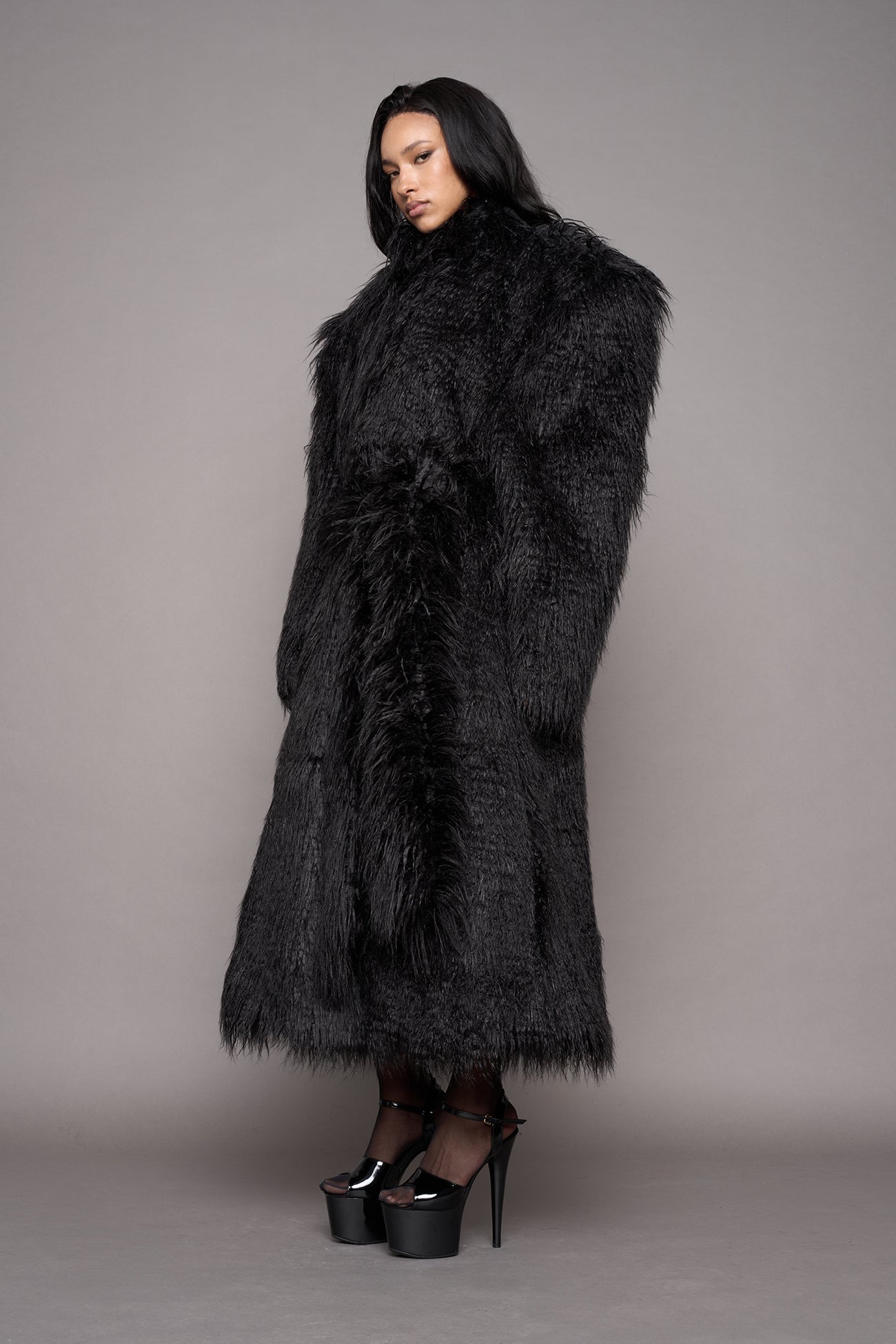 NAMILIA Midnight Faux Fur Coat