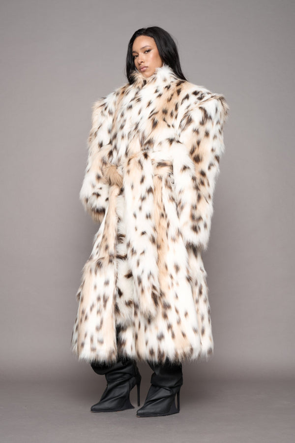 NAMILIA Midnight Faux Fur Coat - snow lynx, s - snow lynx