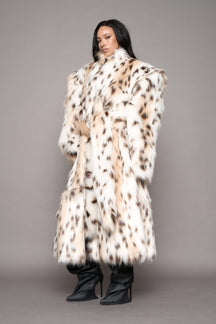 NAMILIA Midnight Faux Fur Coat - snow lynx, s