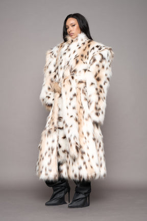 NAMILIA Midnight Faux Fur Coat - snow lynx, s