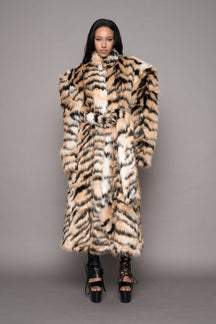 NAMILIA Midnight Faux Fur Coat - Tiger, s