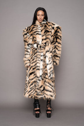 NAMILIA Midnight Faux Fur Coat - Tiger, s