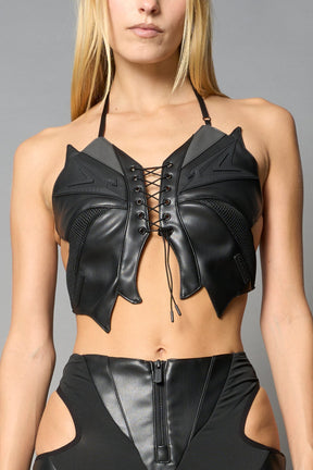 NAMILIA Moto Butterfly Top - XS, black