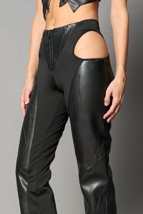 NAMILIA Moto Cut Out Pants - Black, xs