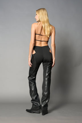 NAMILIA Moto Cut Out Pants - Black, xs