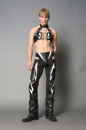 NAMILIA Moto Cut Out Pants - White, xs