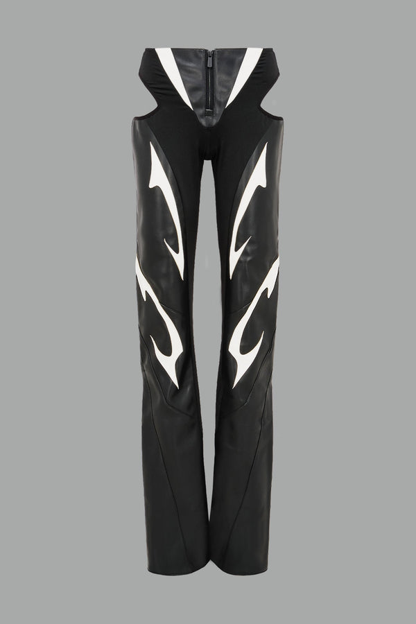 NAMILIA Moto Cut Out Pants - White, xs - White